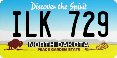 ND license plate ILK729