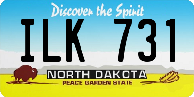ND license plate ILK731
