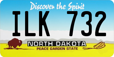 ND license plate ILK732