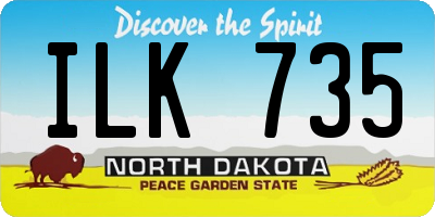 ND license plate ILK735