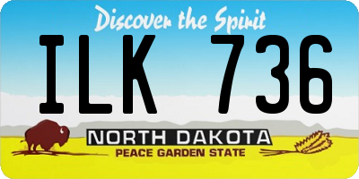 ND license plate ILK736