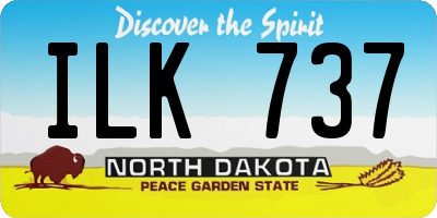 ND license plate ILK737