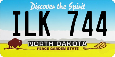 ND license plate ILK744