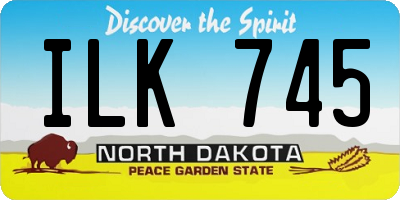 ND license plate ILK745