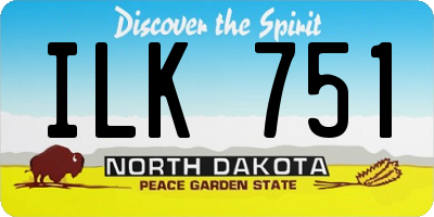 ND license plate ILK751