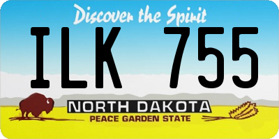 ND license plate ILK755