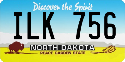 ND license plate ILK756