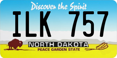 ND license plate ILK757