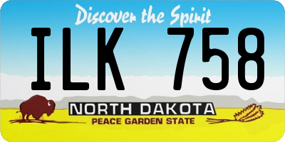 ND license plate ILK758
