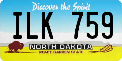 ND license plate ILK759