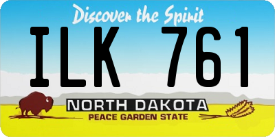 ND license plate ILK761