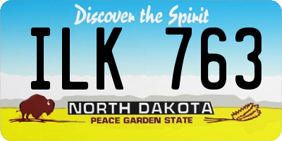 ND license plate ILK763