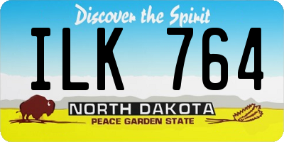 ND license plate ILK764
