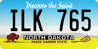 ND license plate ILK765
