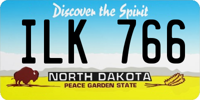 ND license plate ILK766