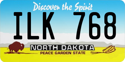 ND license plate ILK768
