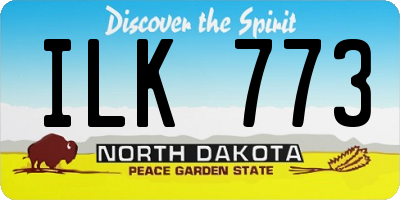 ND license plate ILK773
