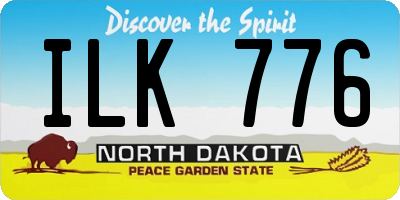 ND license plate ILK776