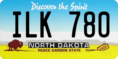 ND license plate ILK780
