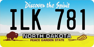 ND license plate ILK781