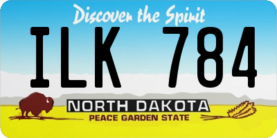ND license plate ILK784