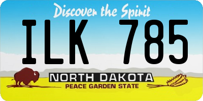 ND license plate ILK785