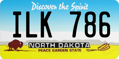 ND license plate ILK786