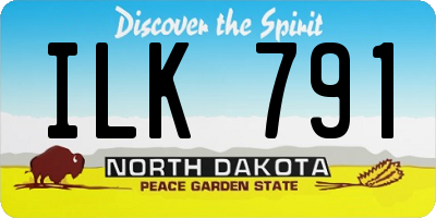 ND license plate ILK791