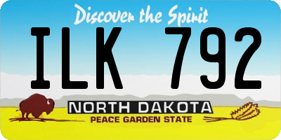 ND license plate ILK792