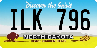 ND license plate ILK796