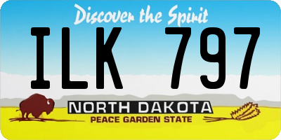 ND license plate ILK797