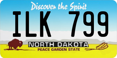 ND license plate ILK799