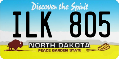 ND license plate ILK805