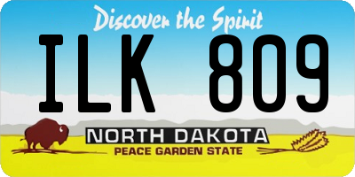 ND license plate ILK809