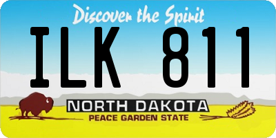 ND license plate ILK811