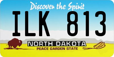 ND license plate ILK813