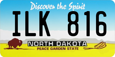 ND license plate ILK816