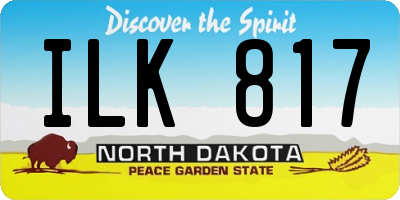 ND license plate ILK817