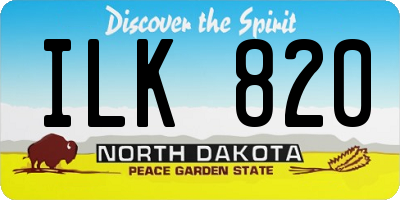 ND license plate ILK820