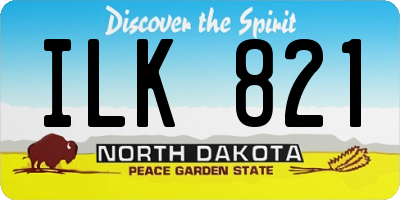 ND license plate ILK821