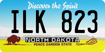 ND license plate ILK823