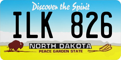ND license plate ILK826