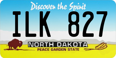 ND license plate ILK827