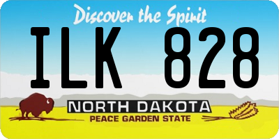 ND license plate ILK828