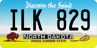 ND license plate ILK829