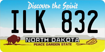 ND license plate ILK832