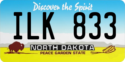 ND license plate ILK833