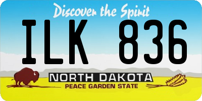 ND license plate ILK836