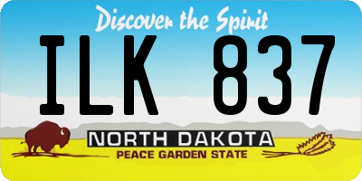ND license plate ILK837