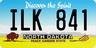 ND license plate ILK841